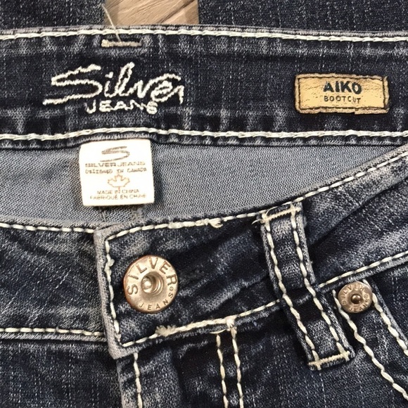 Silver Jeans Aiko Bootcut Factory shading, whiskering, and distressing Jeans - Picture 7 of 9